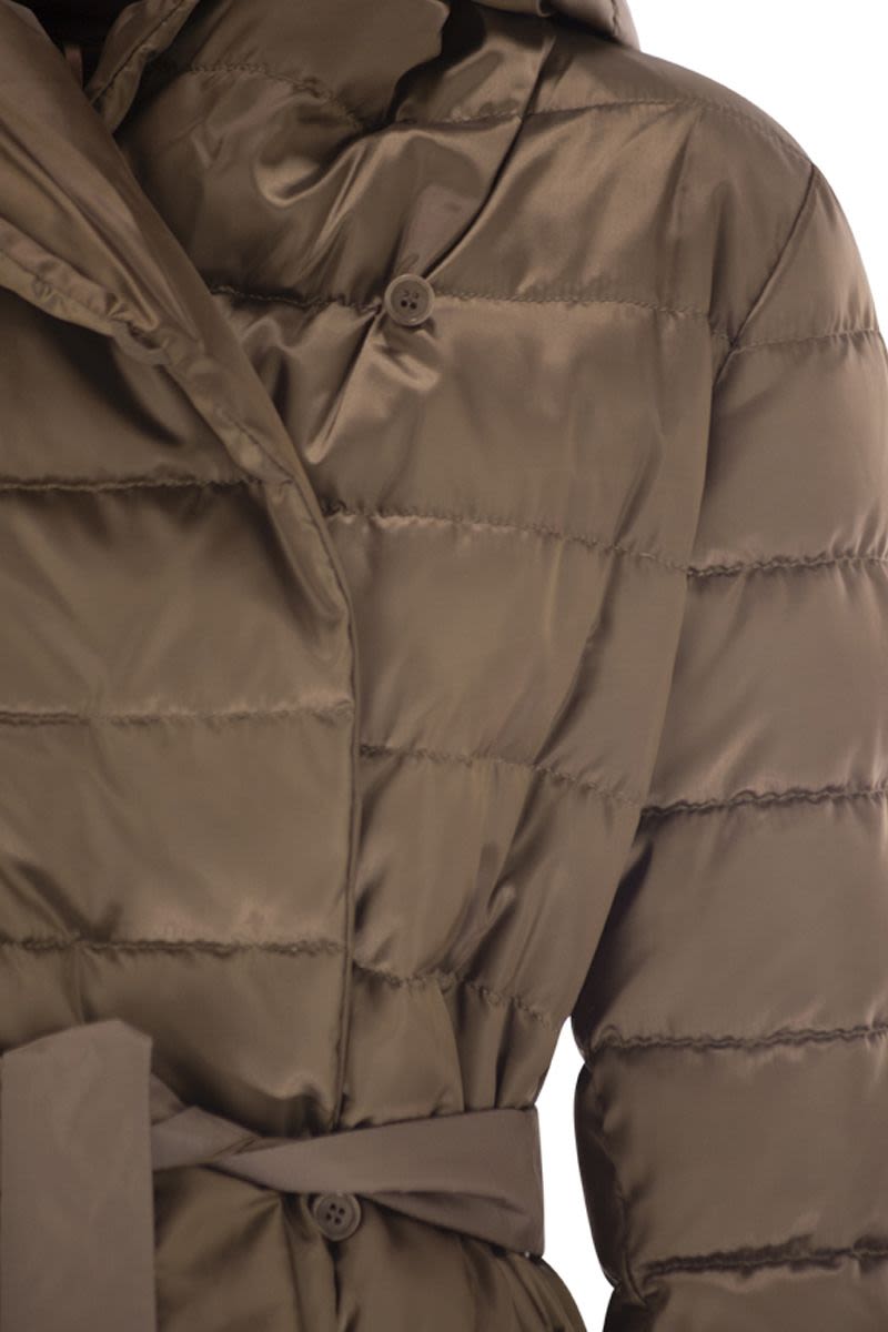MAX MARA THE CUBE Reversible Midi Down Jacket in Water-Repellent Satin