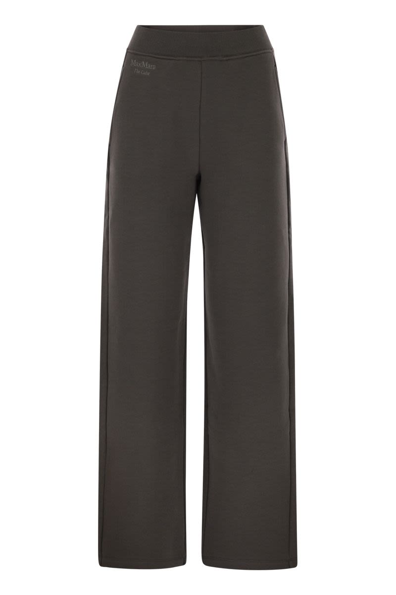 S MAX MARA Soft-Fit Cotton Trousers with Logo - Women's