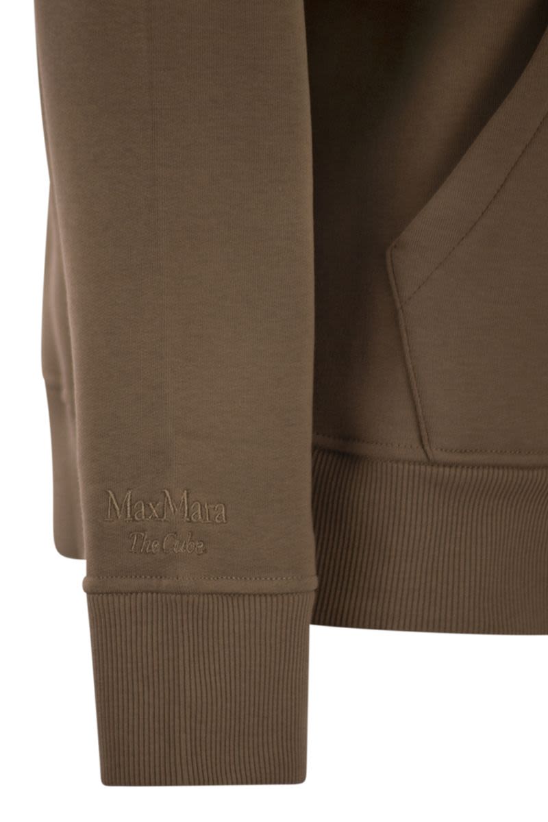 S MAX MARA Brushed Cotton Hoodie T-Shirt for Women - Regular Fit