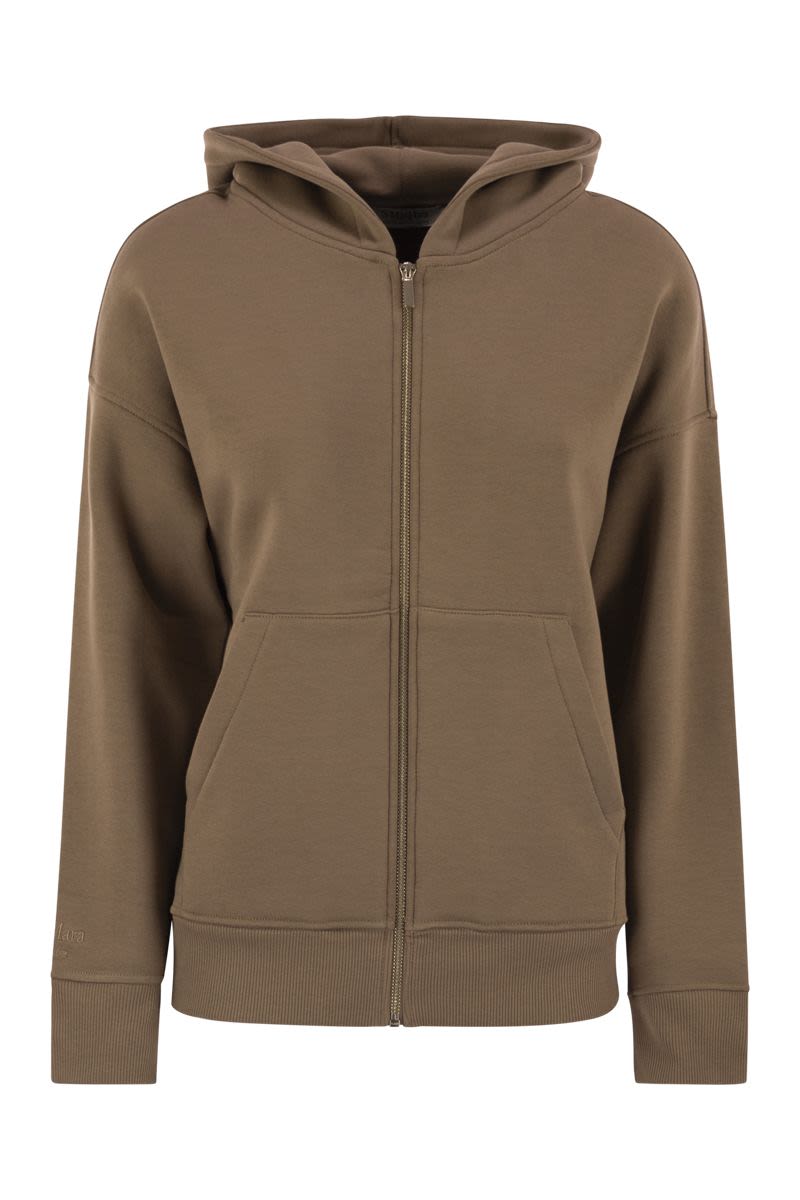 S MAX MARA Brushed Cotton Hoodie T-Shirt for Women - Regular Fit