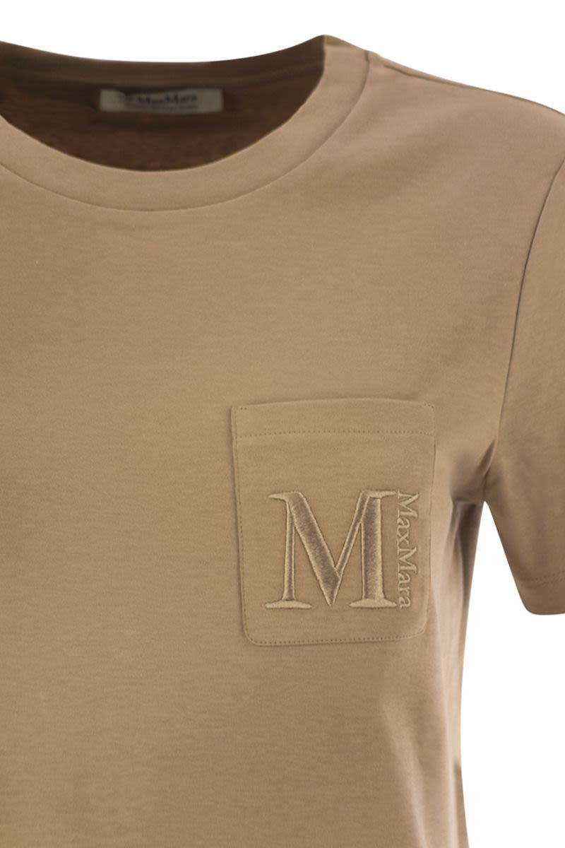 S MAX MARA Classic Cotton T-Shirt with Pocket - Women's Short Sleeve