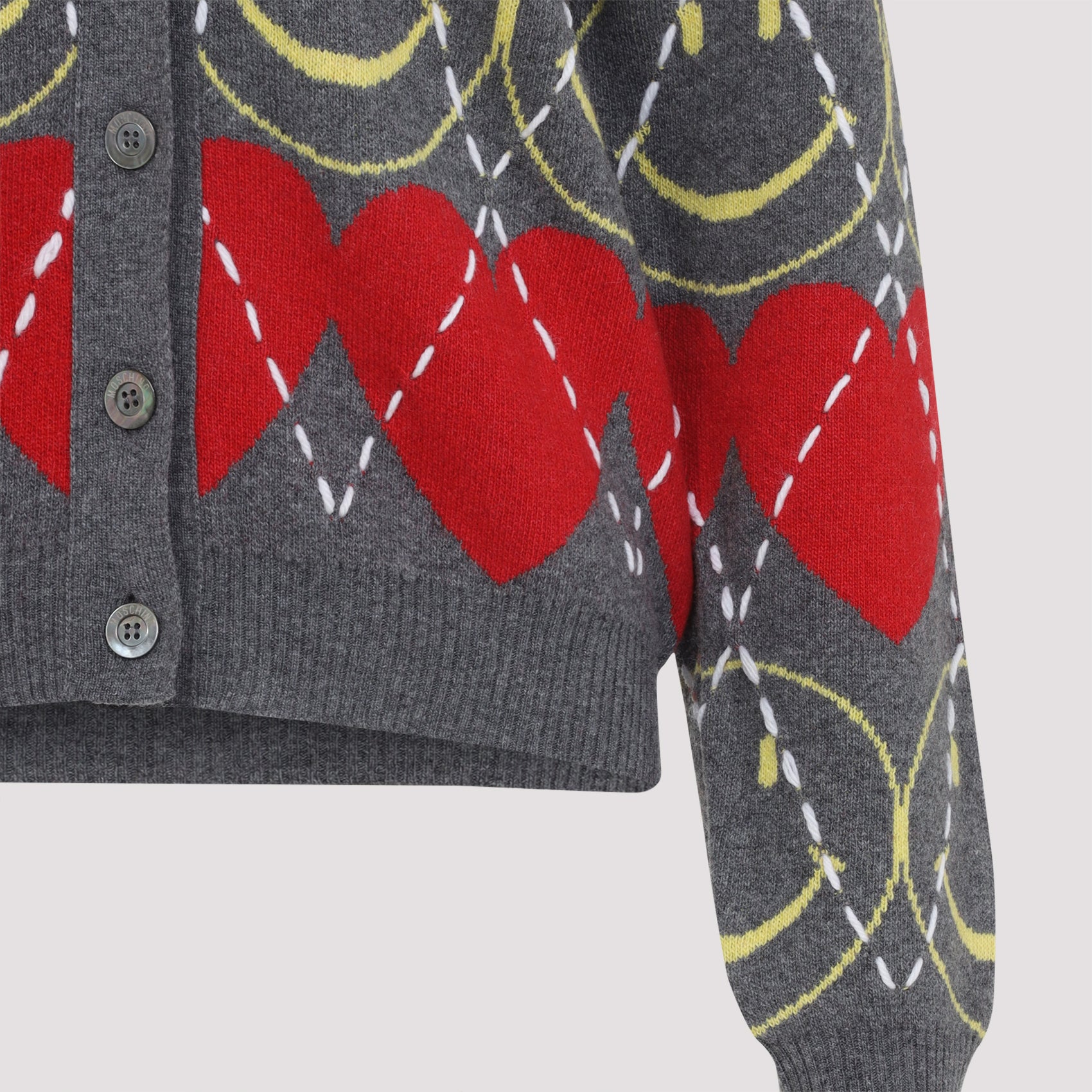 MOSCHINO COUTURE Smile Cardigan - Women's Knitted Wool Blend