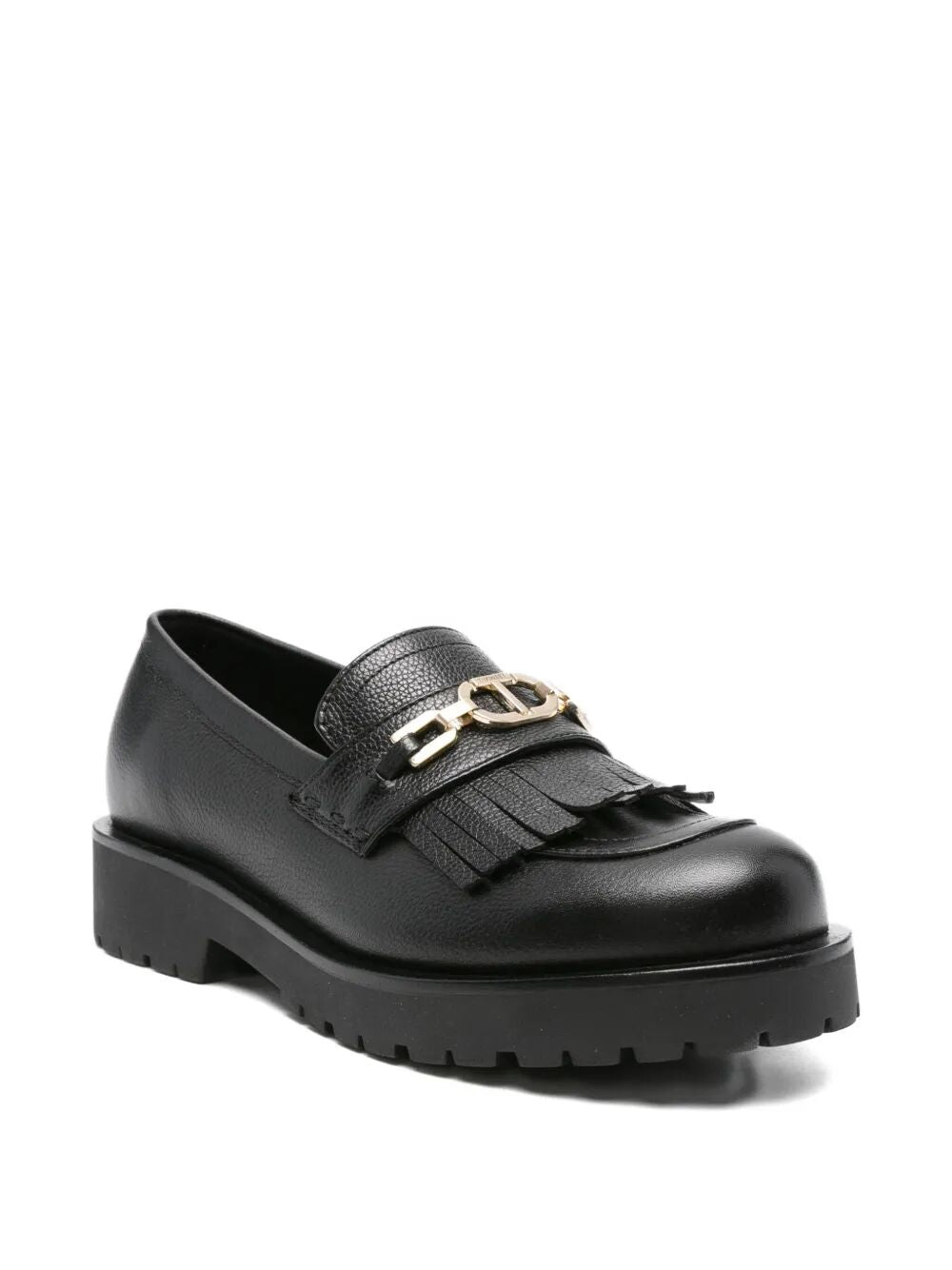 TWIN-SET Tassel Loafers with Logo Chain