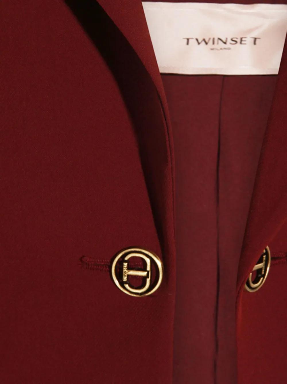 TWIN-SET Women's Peak Lapel Tailored Blazer with Button Closure