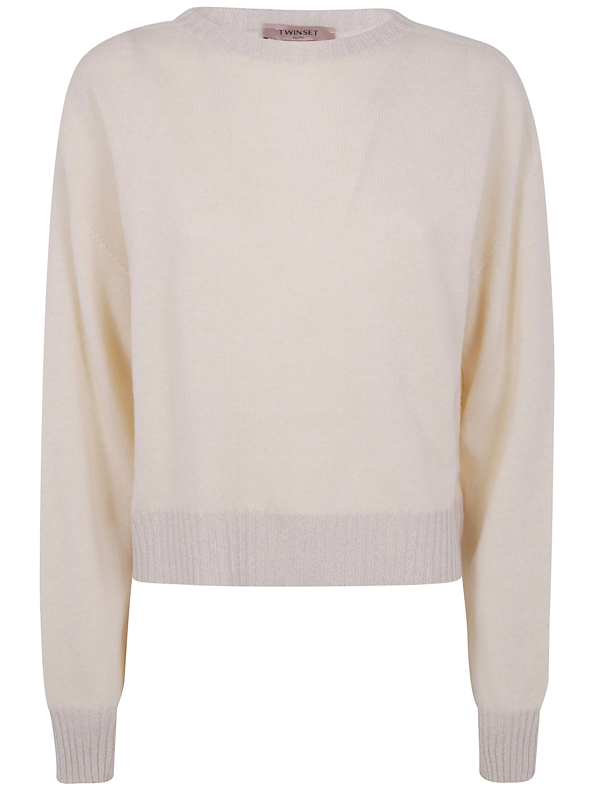 TWIN-SET Luxe Metallic Knit Sweater