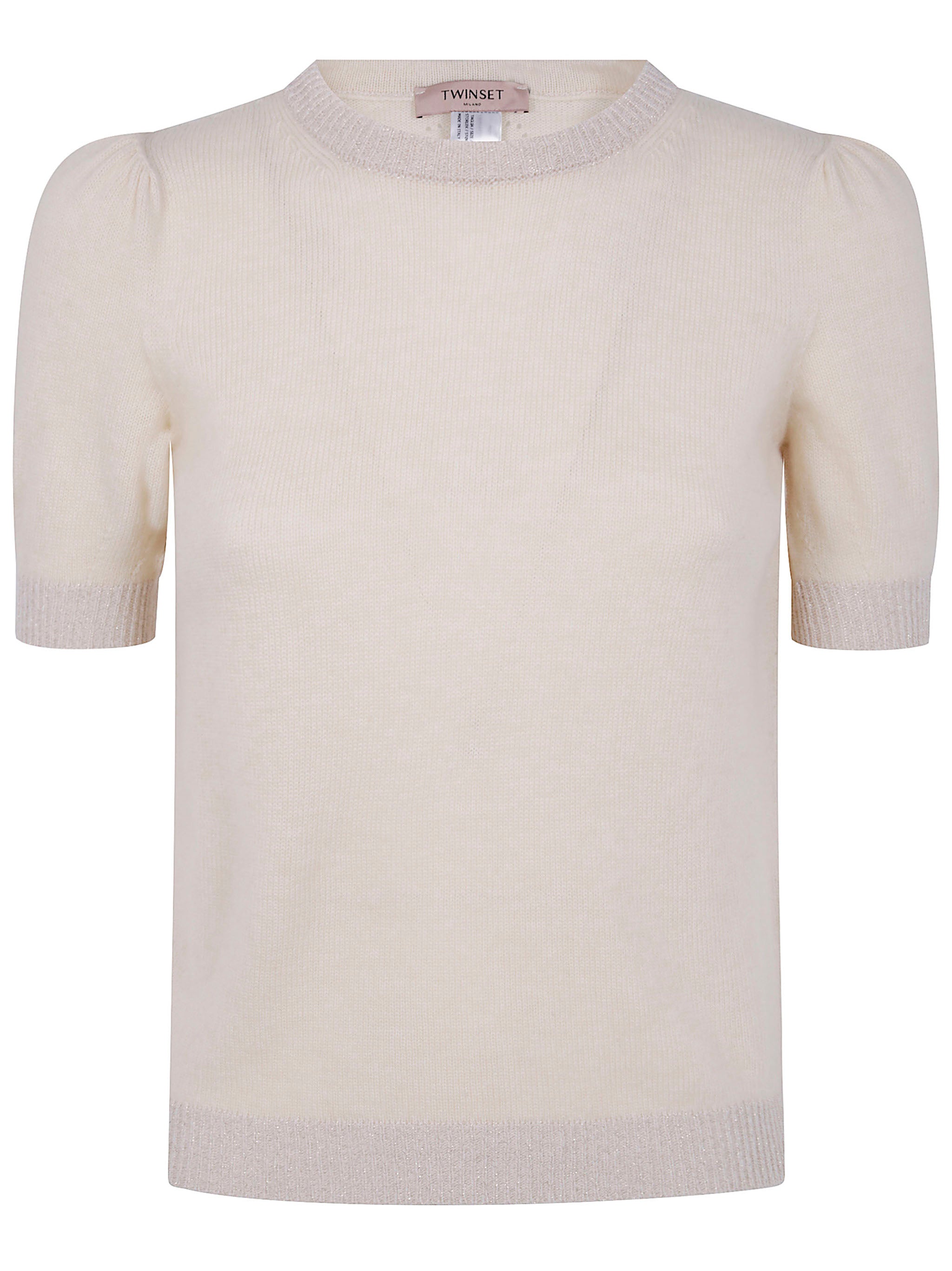 TWIN-SET Metallic Round Neck Sweater for Women