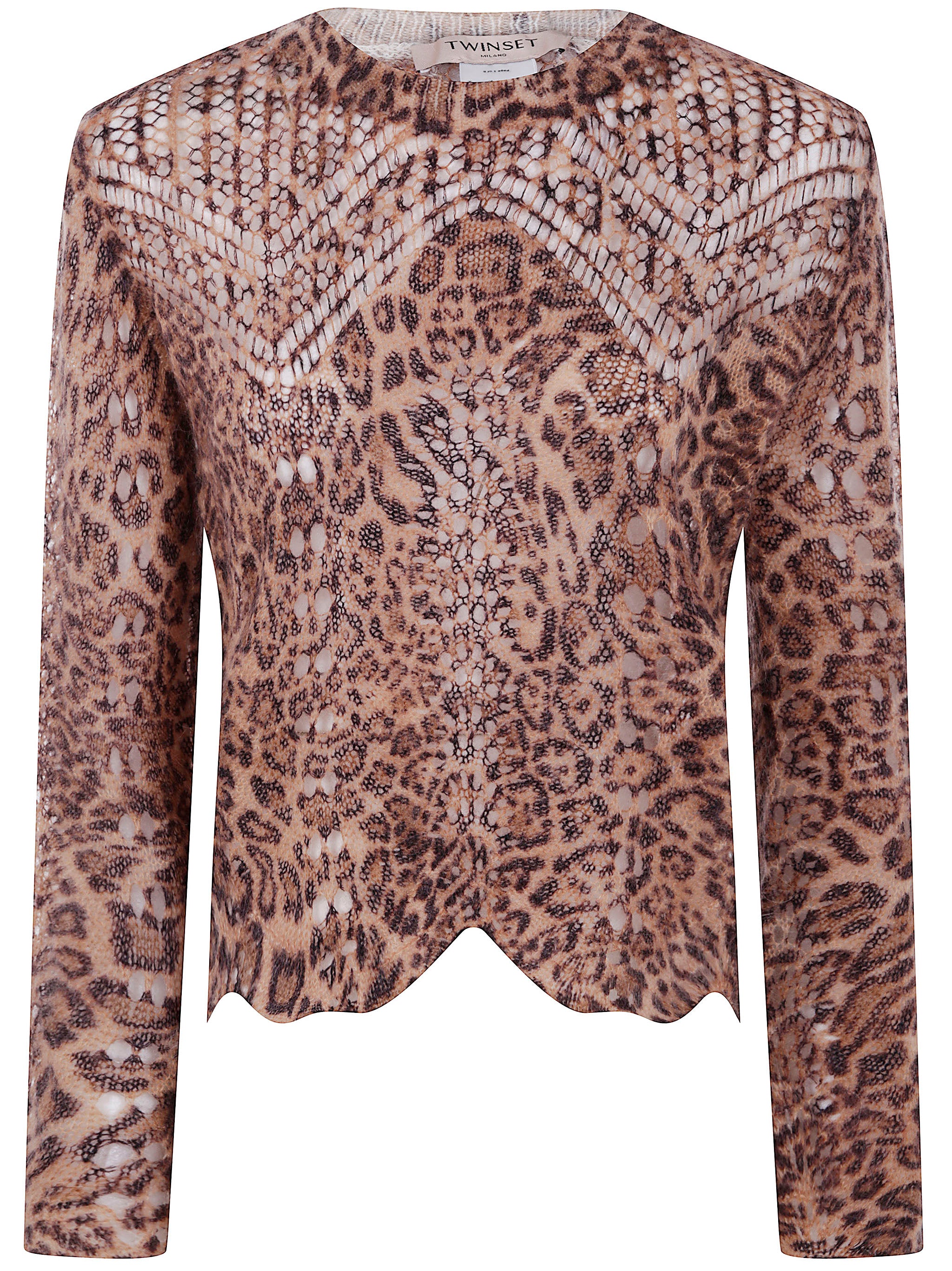 TWIN-SET Round Neck Animalier Sweater
