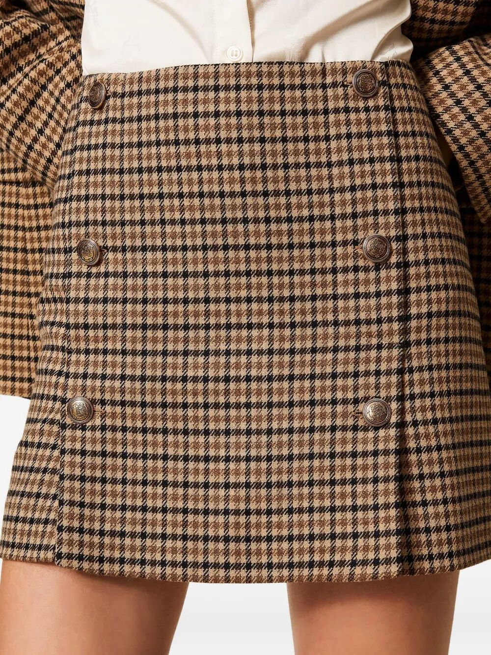 TWIN-SET Chic Check Mini Skirt