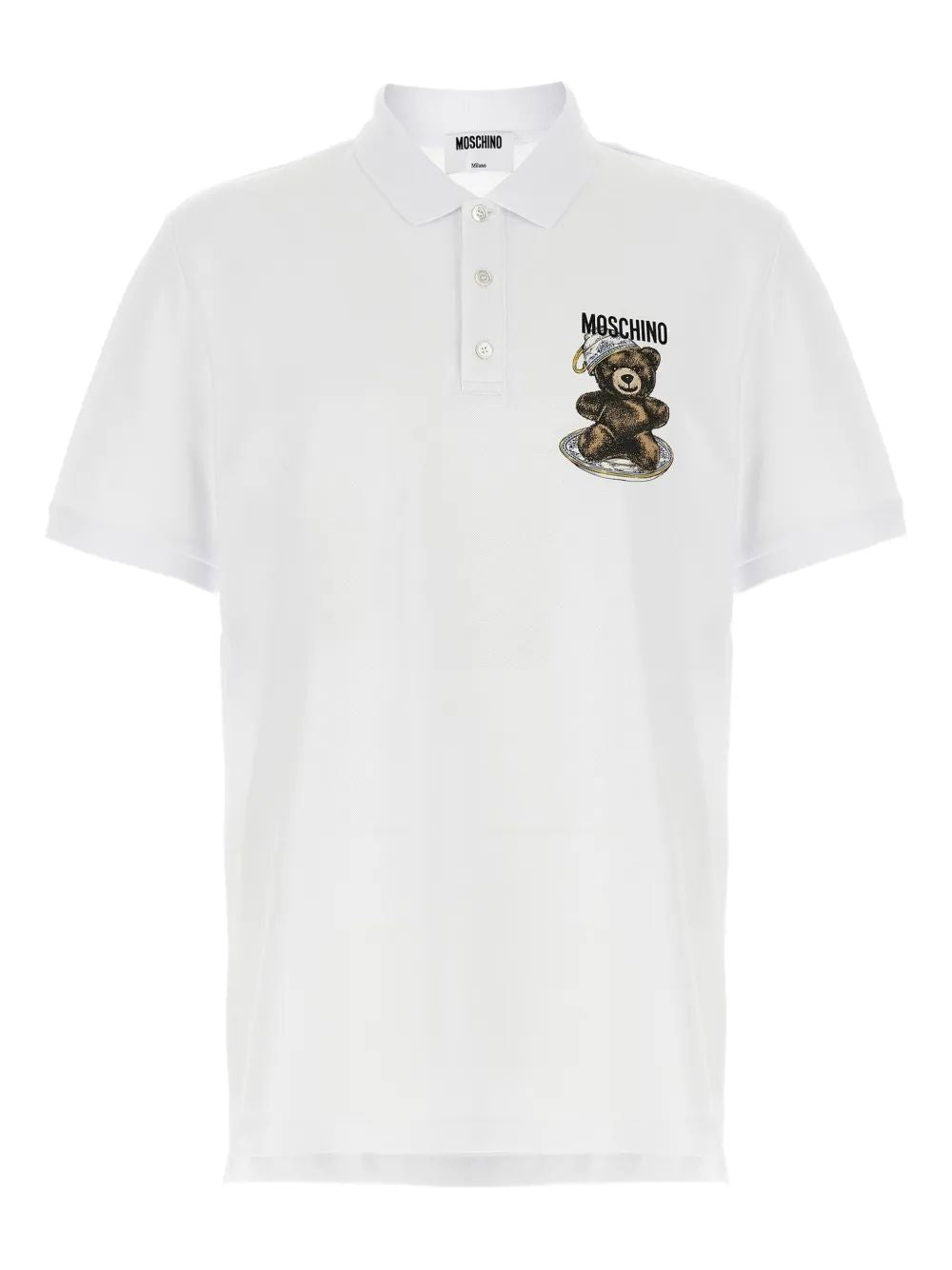 MOSCHINO COUTURE Teddy-Print Mini Polo Shirt for Men