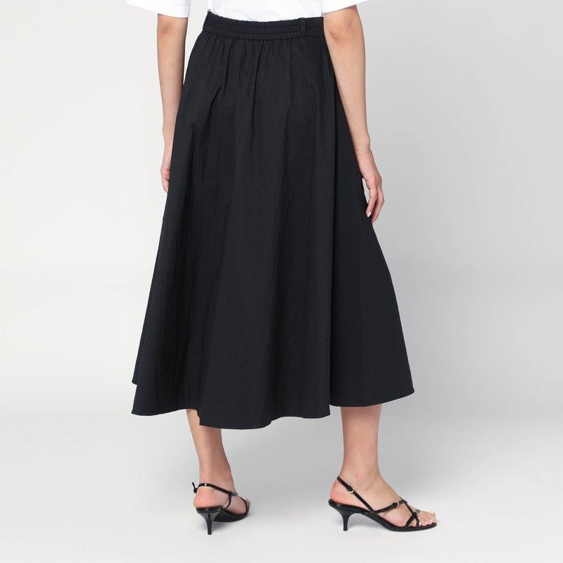 MKDT STUDIO Pleated Maxi Skirt with Elastic Waist and Pockets