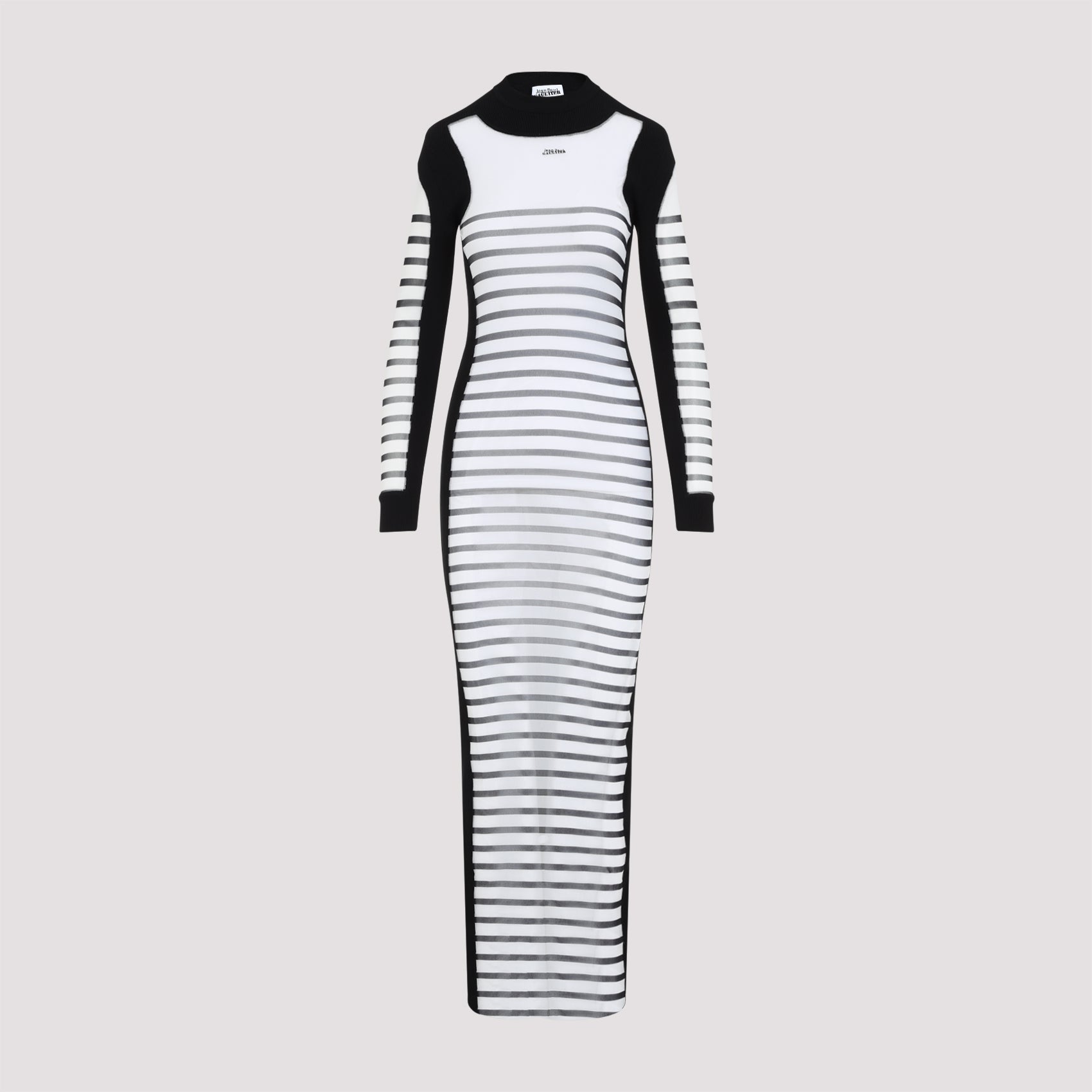 JEAN PAUL GAULTIER Mesh and Knit Long Sleeves Mini Dress