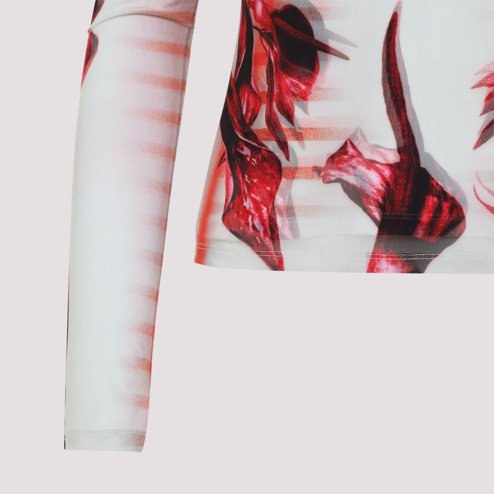 JEAN PAUL GAULTIER Layered Long Sleeves Top - Flower Body Morphing Mariniere