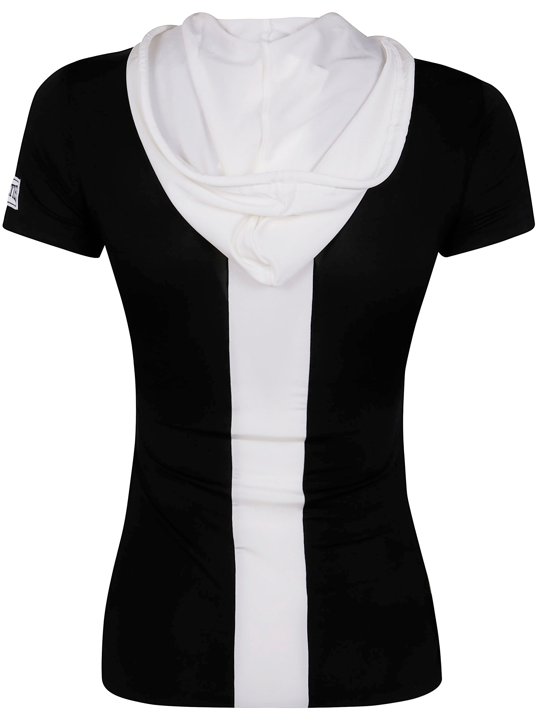 JEAN PAUL GAULTIER Viscose Baby Tee Shirt with Inlaid Chevron and Hood