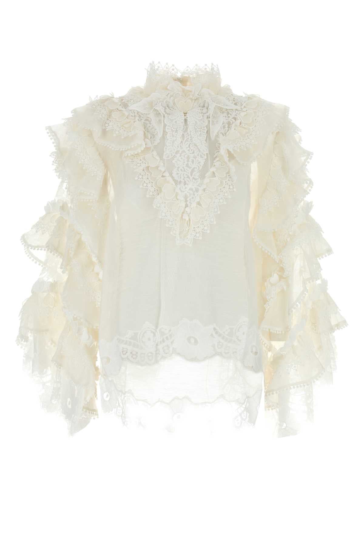 ZIMMERMANN Crush Heart Trim Blouse