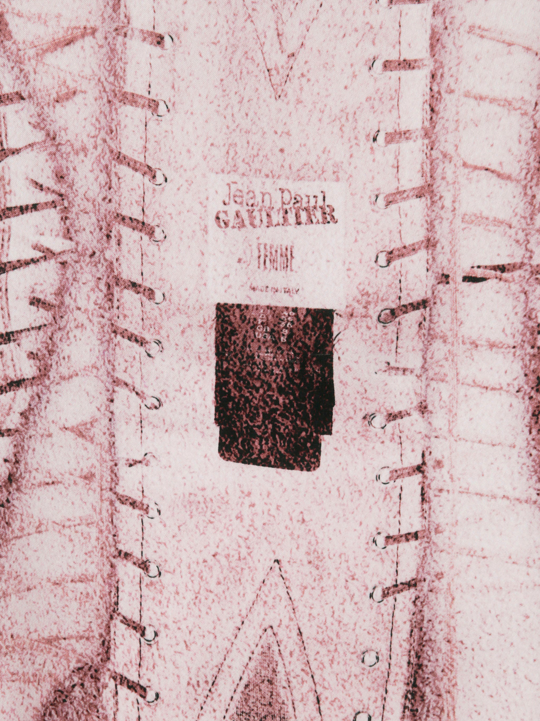 JEAN PAUL GAULTIER Draped Long Dress with Trompe L'Œil Print