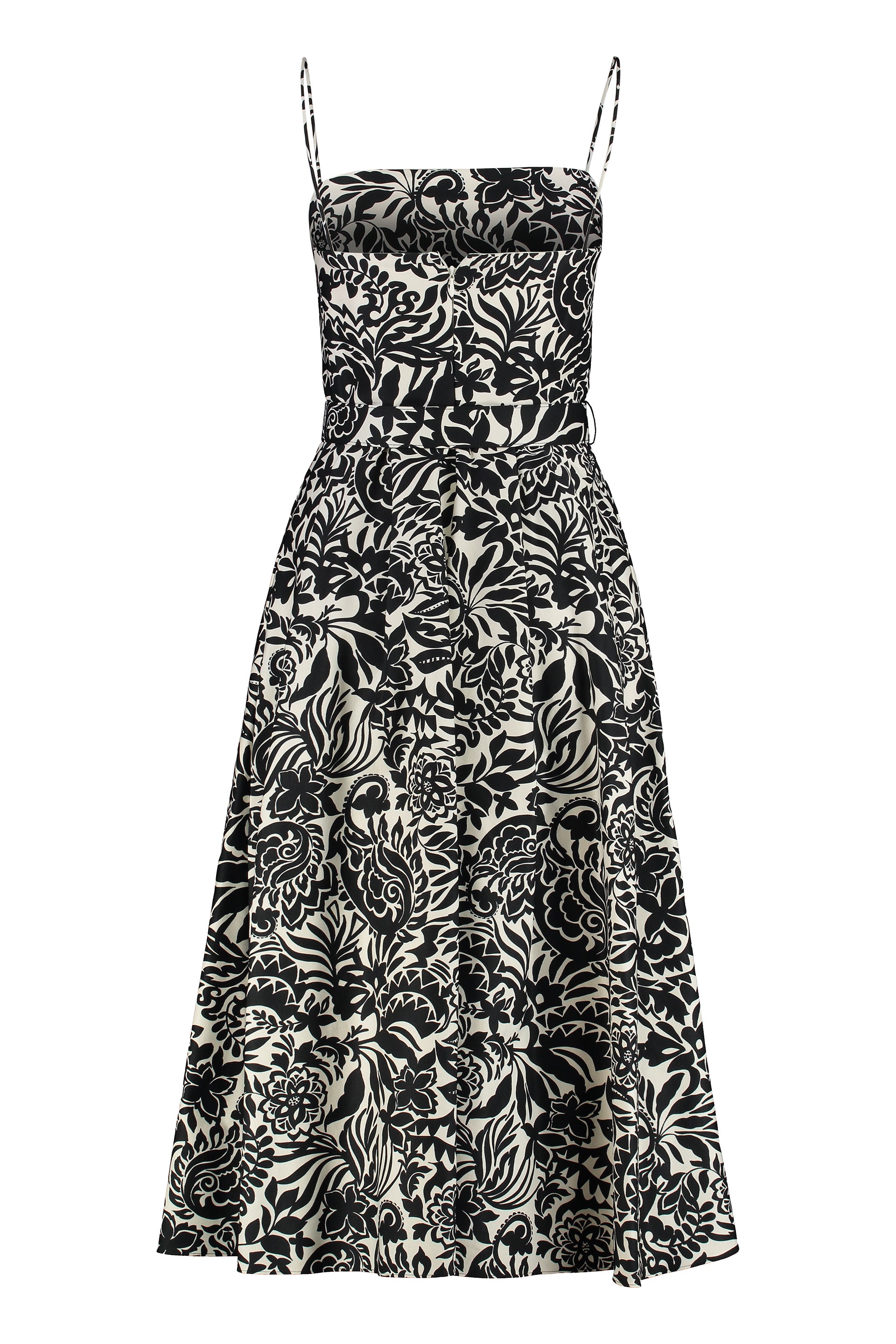 LAUREN RALPH LAUREN Floral Midi Dress with Coordinated Waist Belt