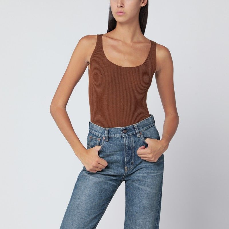 ROBERTO COLLINA Wool Ribbed Tank Top