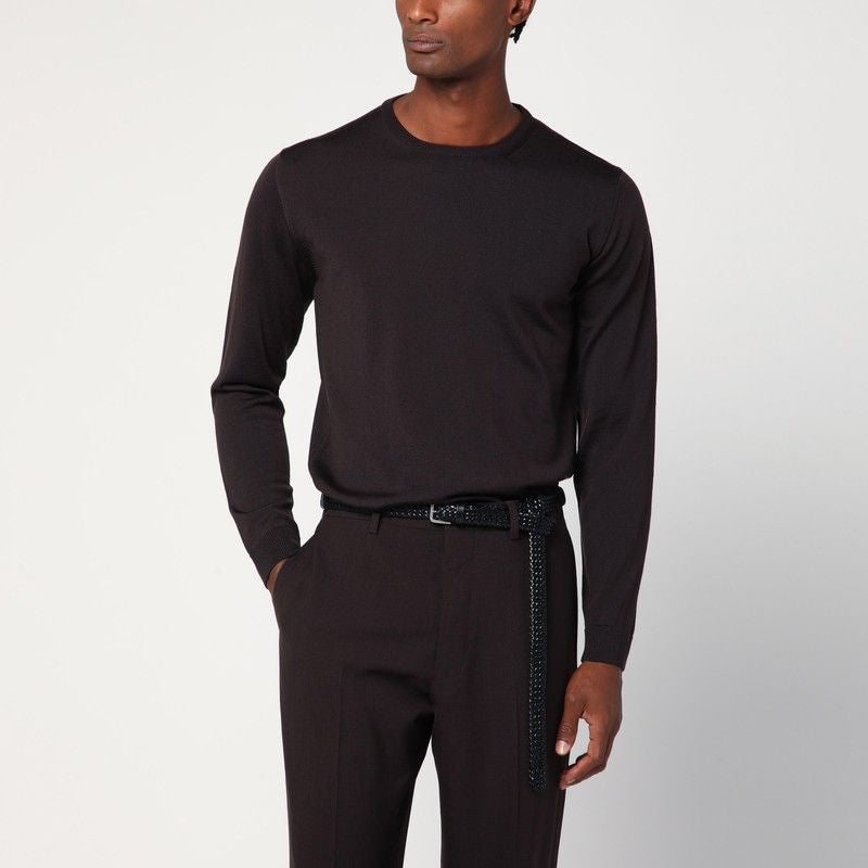 ROBERTO COLLINA Crew Neck Wool Sweater for Men - Fall/Winter 2025