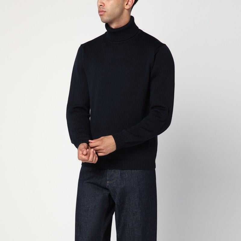 ROBERTO COLLINA Men's Wool Turtleneck Sweater - Long Sleeve