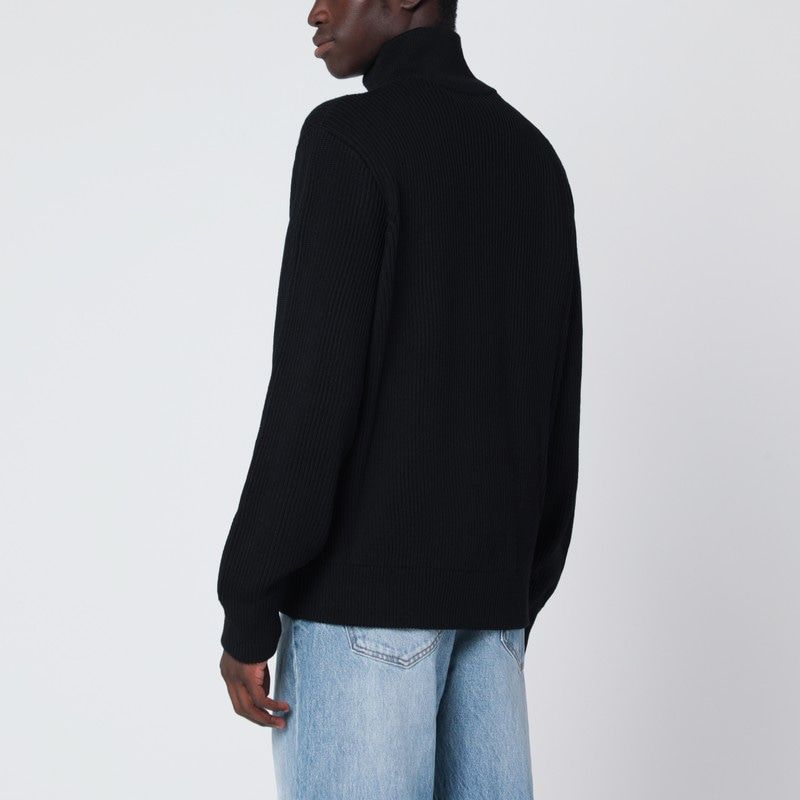 ROBERTO COLLINA Men's Wool Zip Cardigan with High Collar - Size S