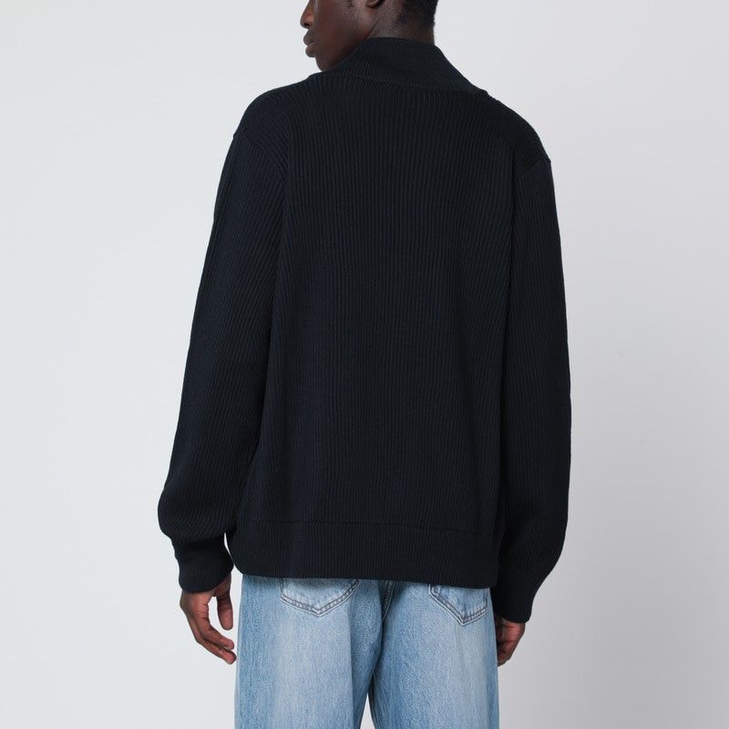 ROBERTO COLLINA Men's Wool Zip Cardigan with High Collar - Fall 2025