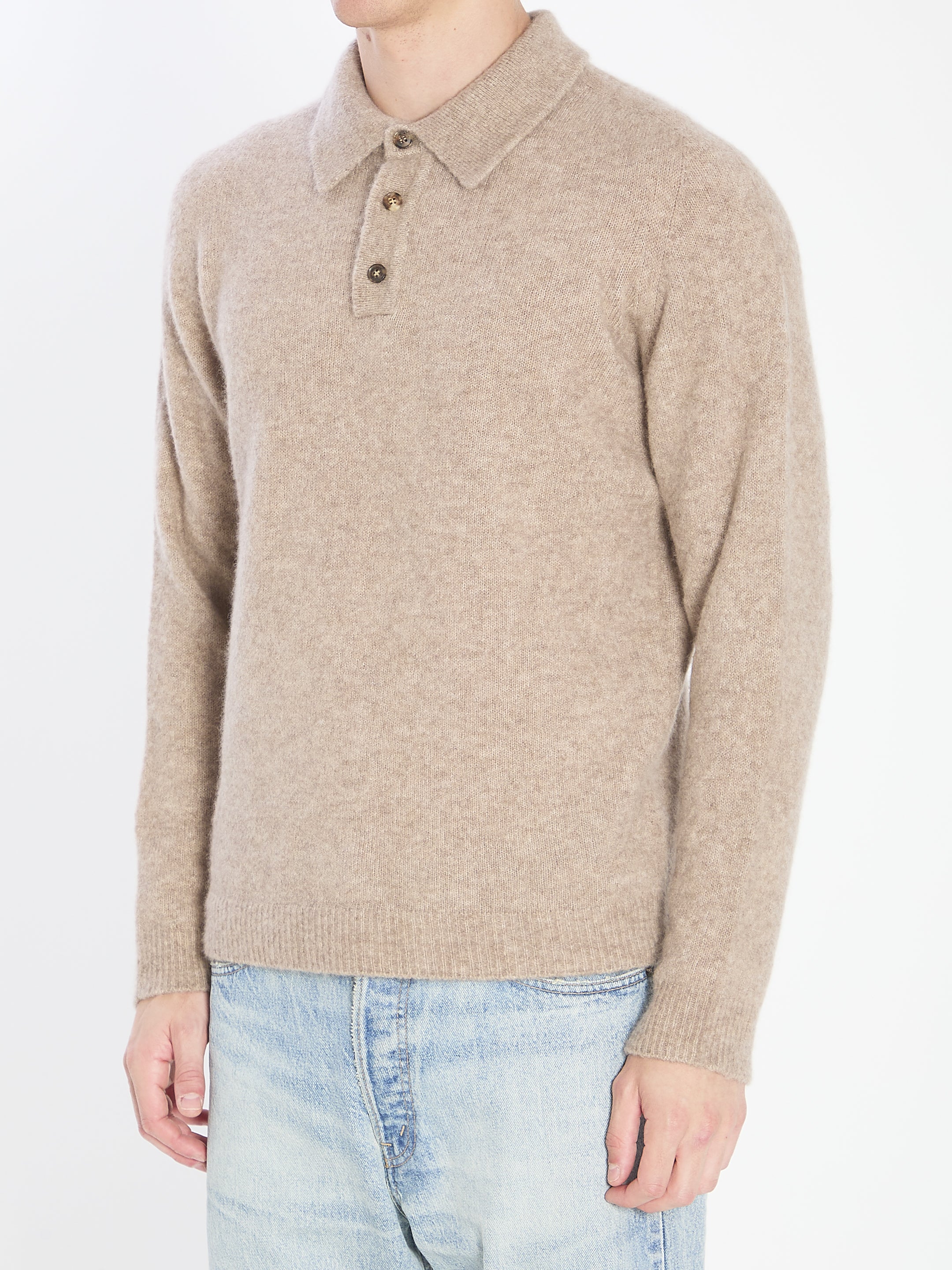 ROBERTO COLLINA Cashmere Blend Polo Shirt - Size 50 IT