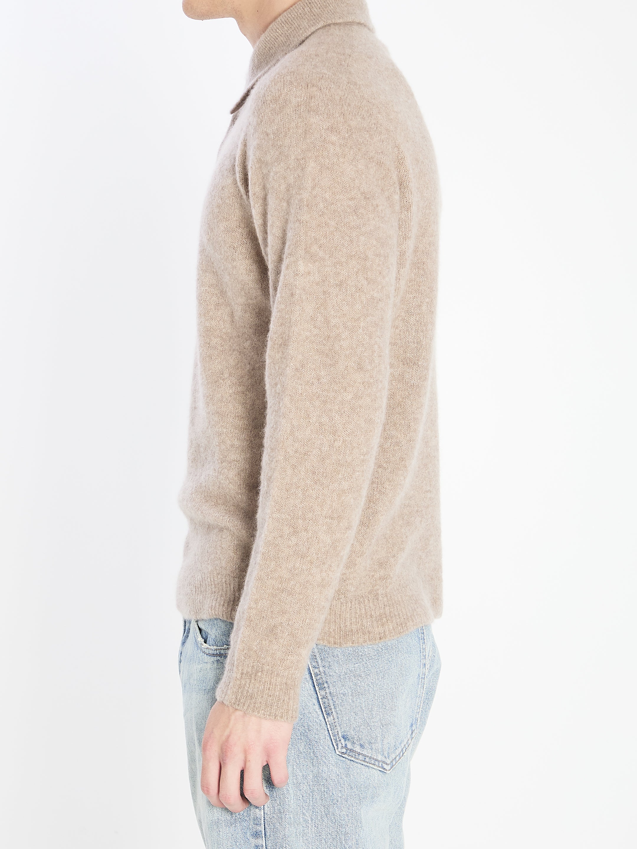 ROBERTO COLLINA Cashmere Blend Polo Shirt - Size 50 IT