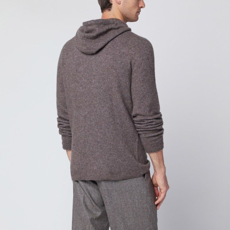 ROBERTO COLLINA Hooded Cashmere Blend Sweater for Men