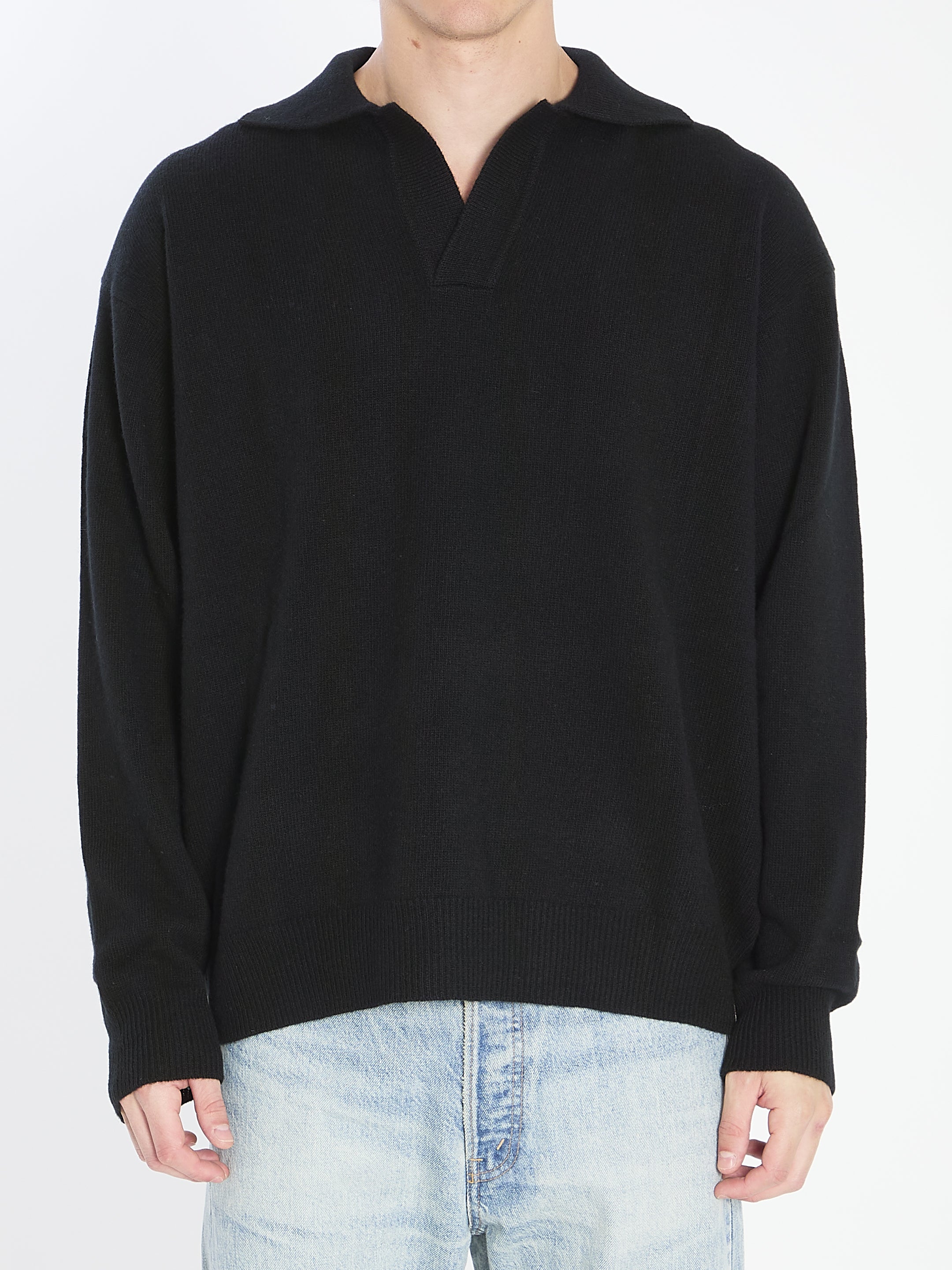 ROBERTO COLLINA Wool and Cashmere Over Polo - Size IT 50