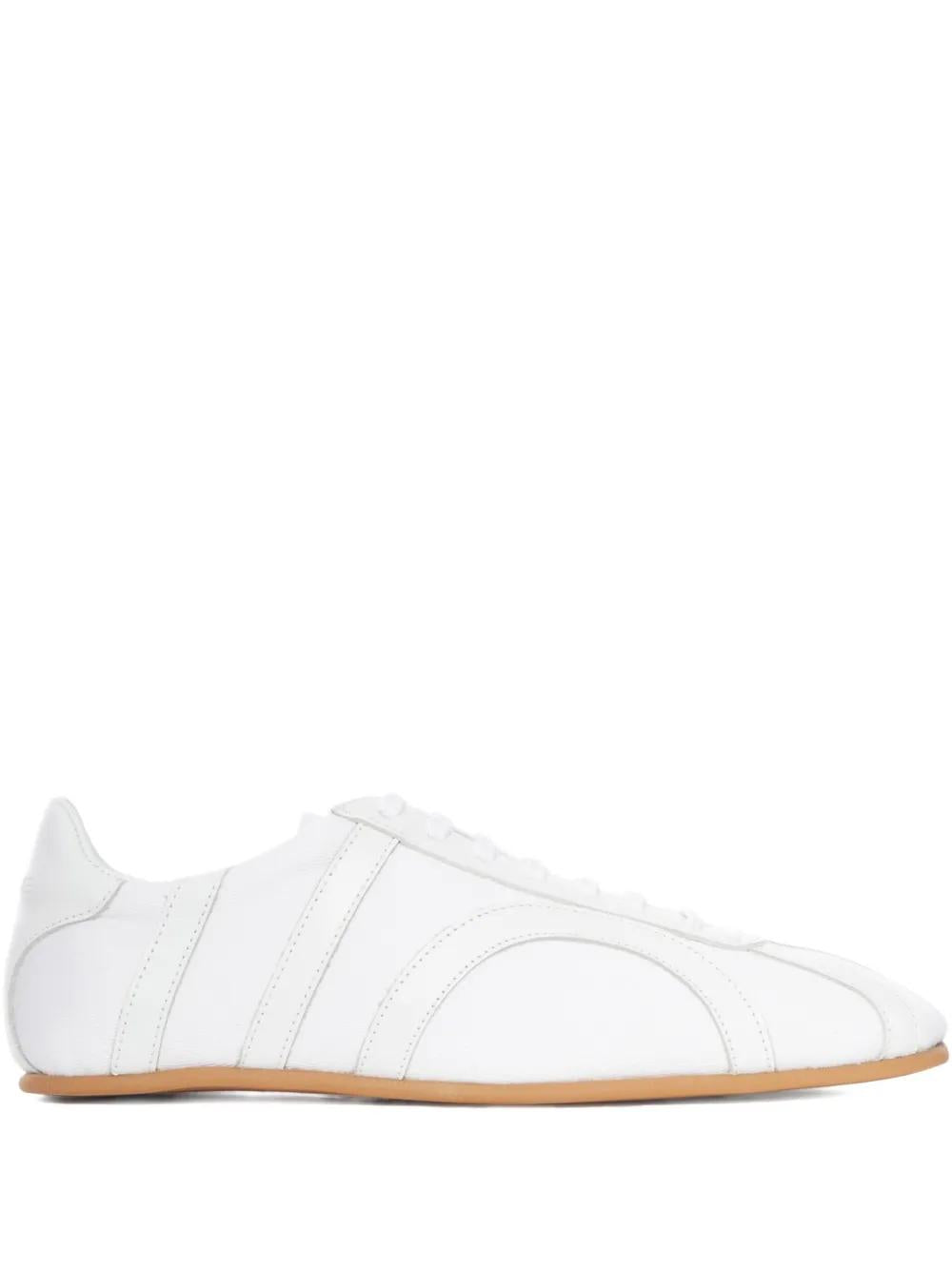 TOTEME Leather-Panel Lace-Up Sneaker