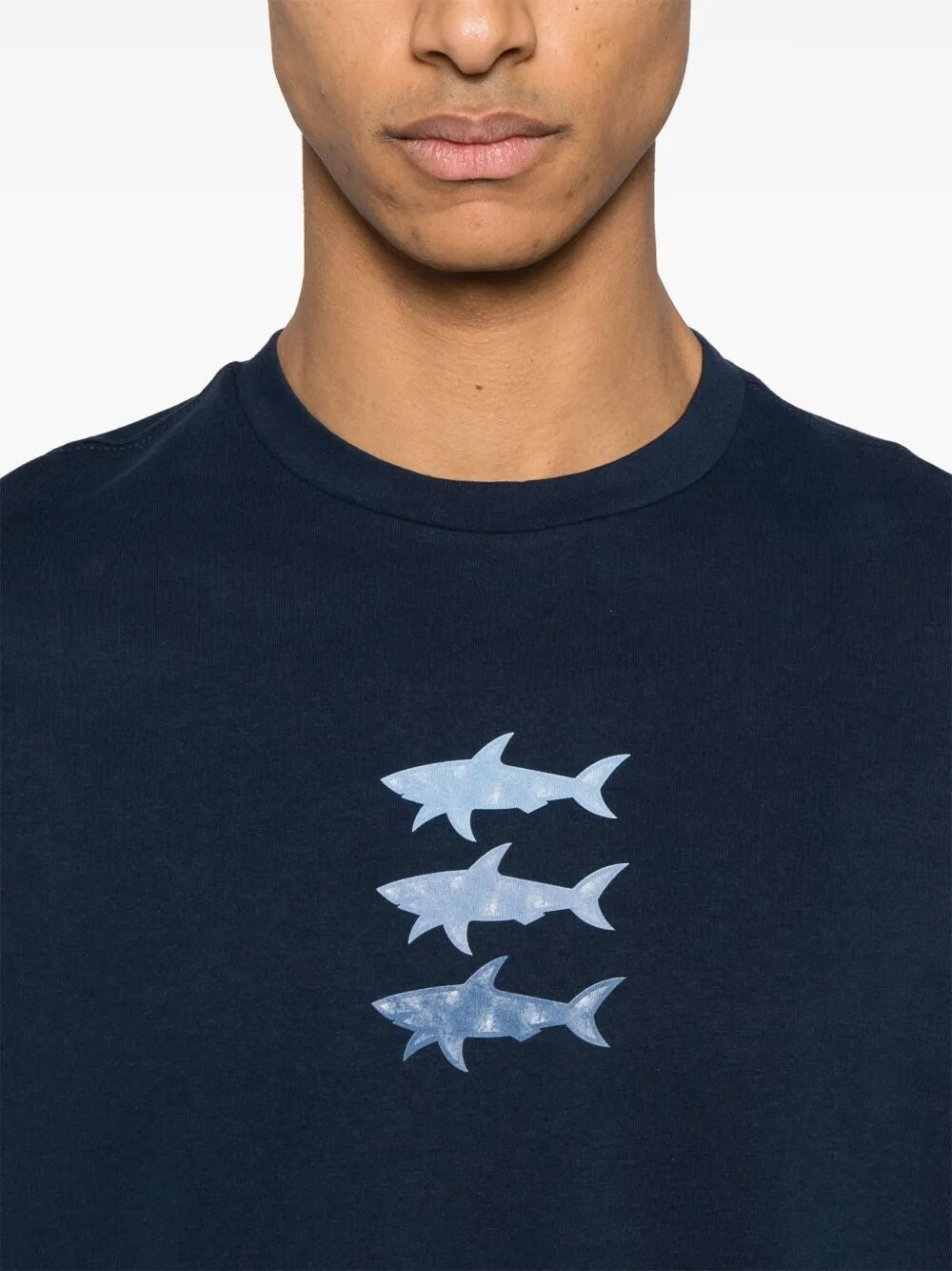 PAUL & SHARK Sharks Print Cotton T-Shirt for Men