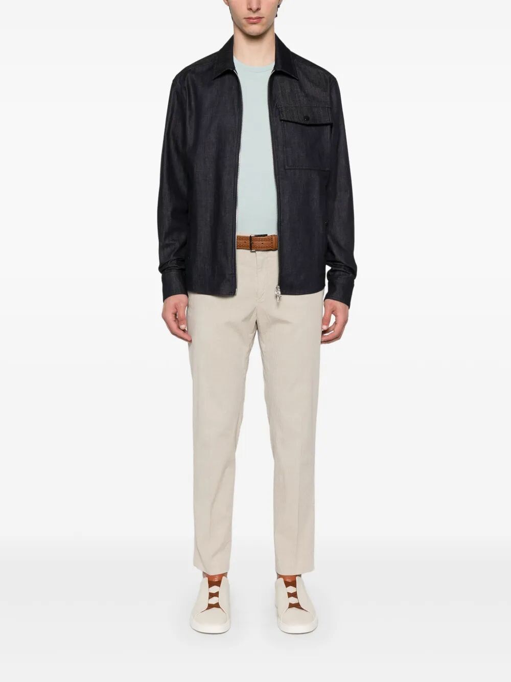 PAUL & SHARK Tone on Tone Embroidered Cotton T-Shirt for Men