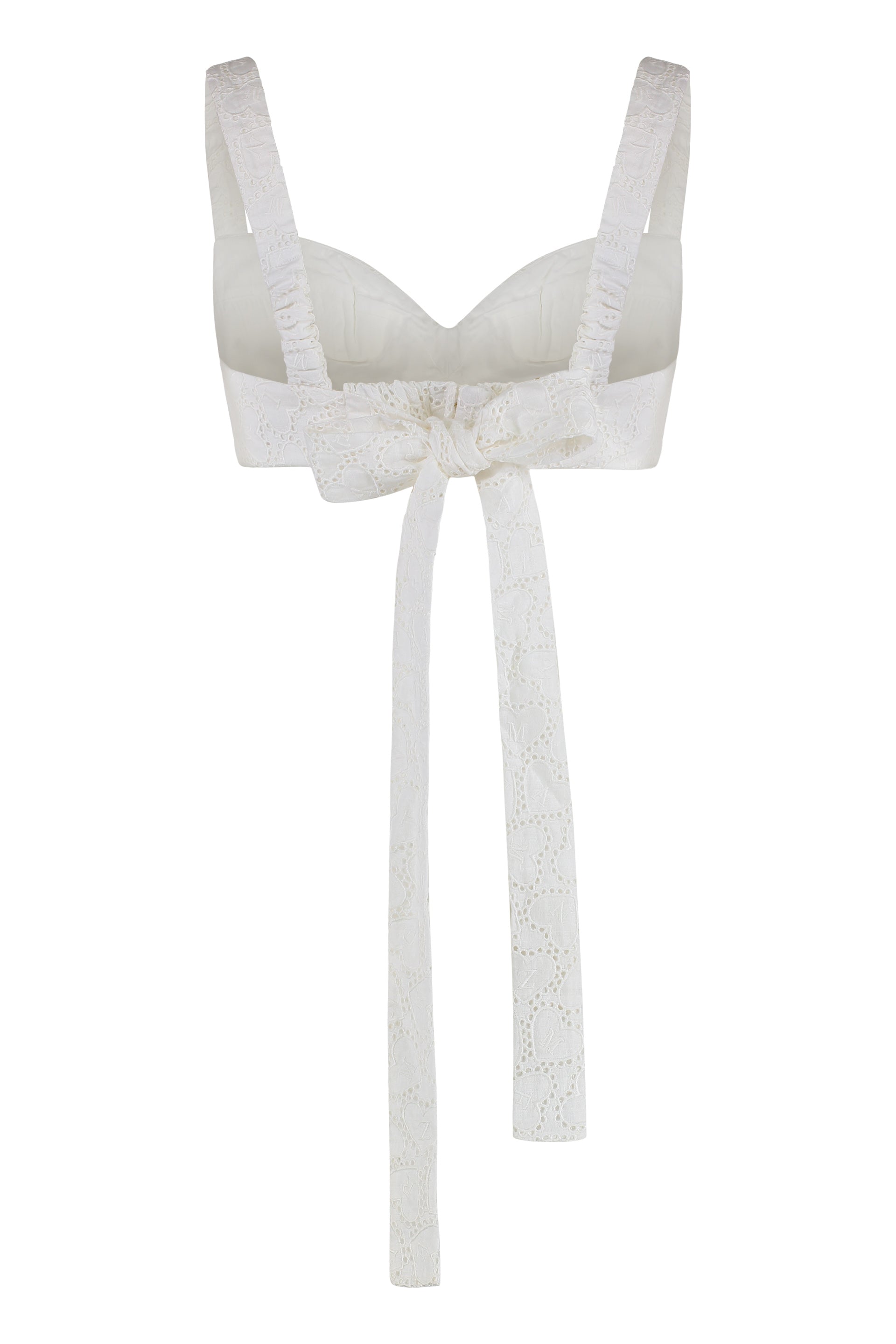 ZIMMERMANN Crush Cotton Bralette with Bow Detail - Women’s Sleeveless Top