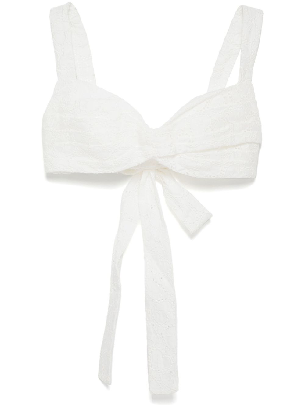 ZIMMERMANN Crush Cotton Bralette with Bow Detail - Women’s Sleeveless Top