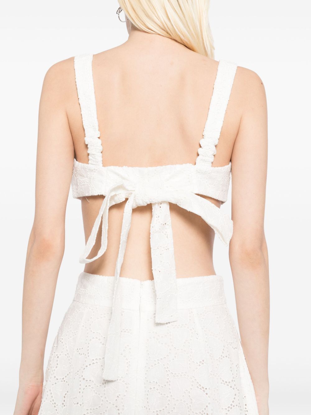 ZIMMERMANN Crush Cotton Bralette with Bow Detail - Women’s Sleeveless Top
