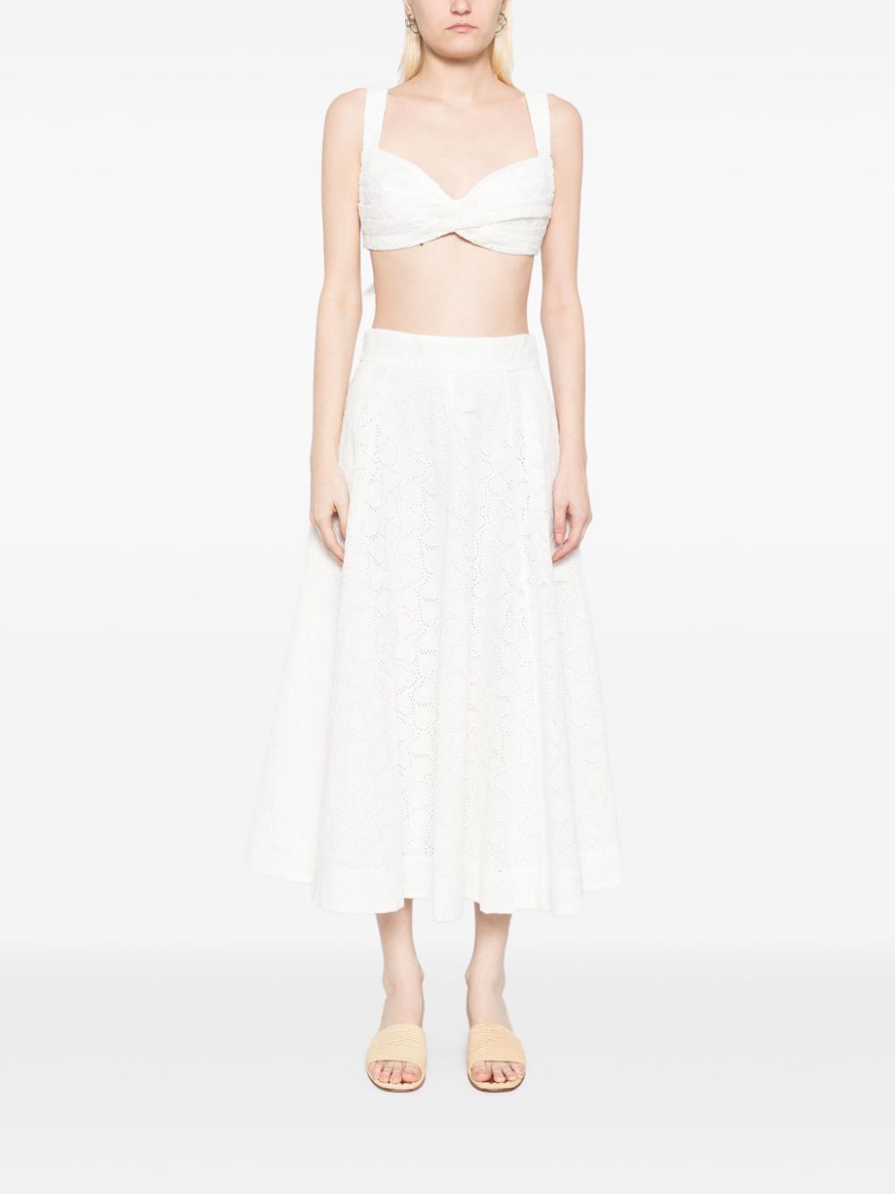 ZIMMERMANN Crush Cotton Bralette with Bow Detail - Women’s Sleeveless Top