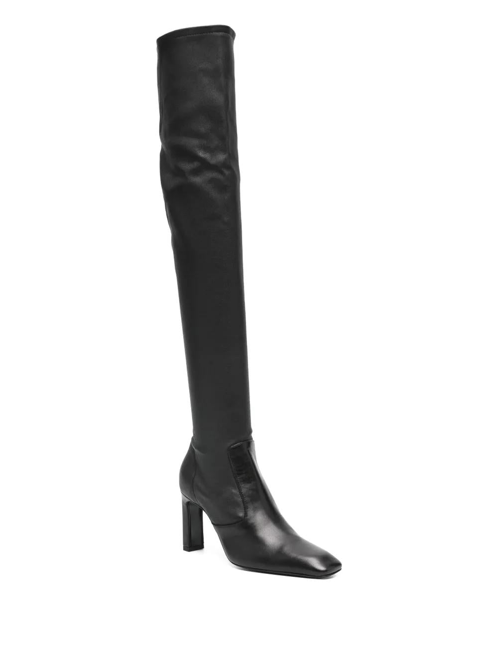 TOTEME Over-the-Knee Square Toe Leather Boots