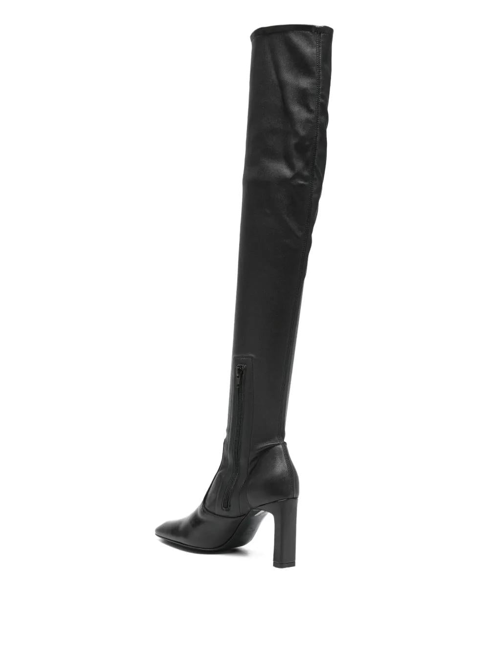 TOTEME Over-the-Knee Square Toe Leather Boots