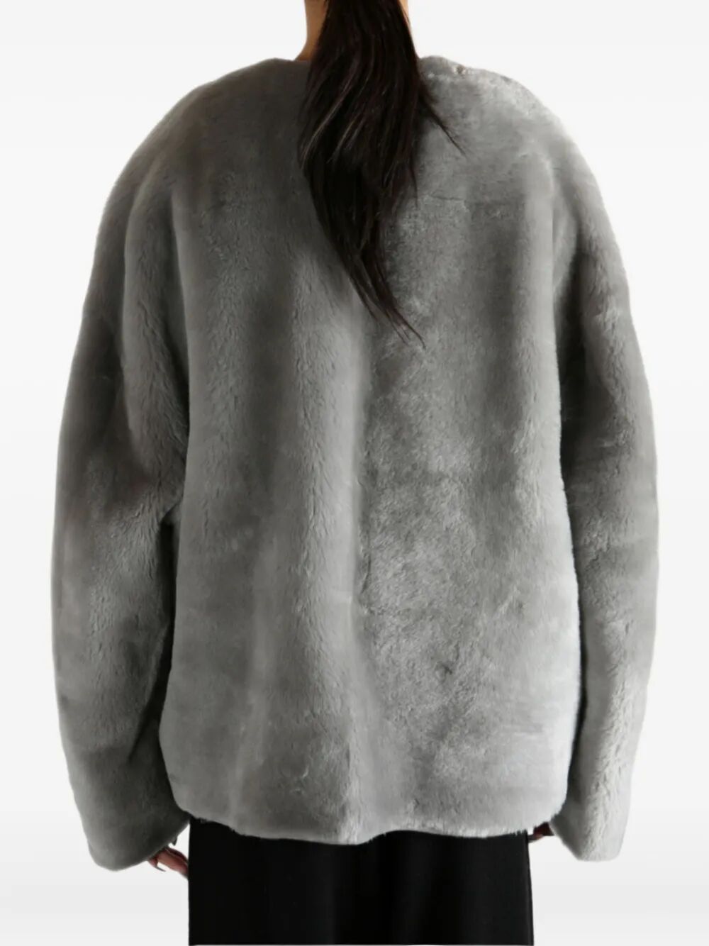 TOTEME Plush Shearling Claps Biker Jacket
