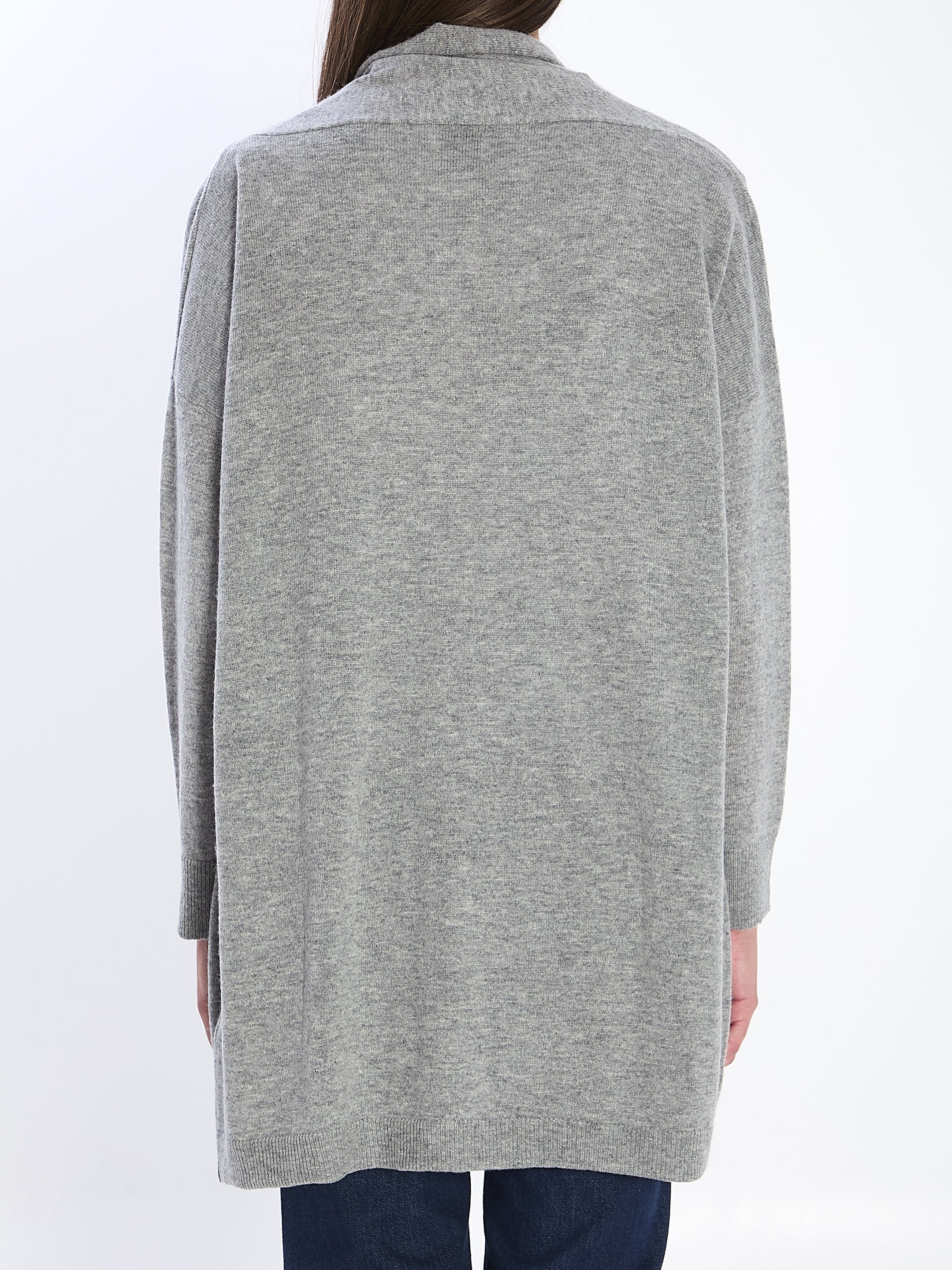 ALLUDE Open Front Cardigan in Virgin Wool and Cashmere