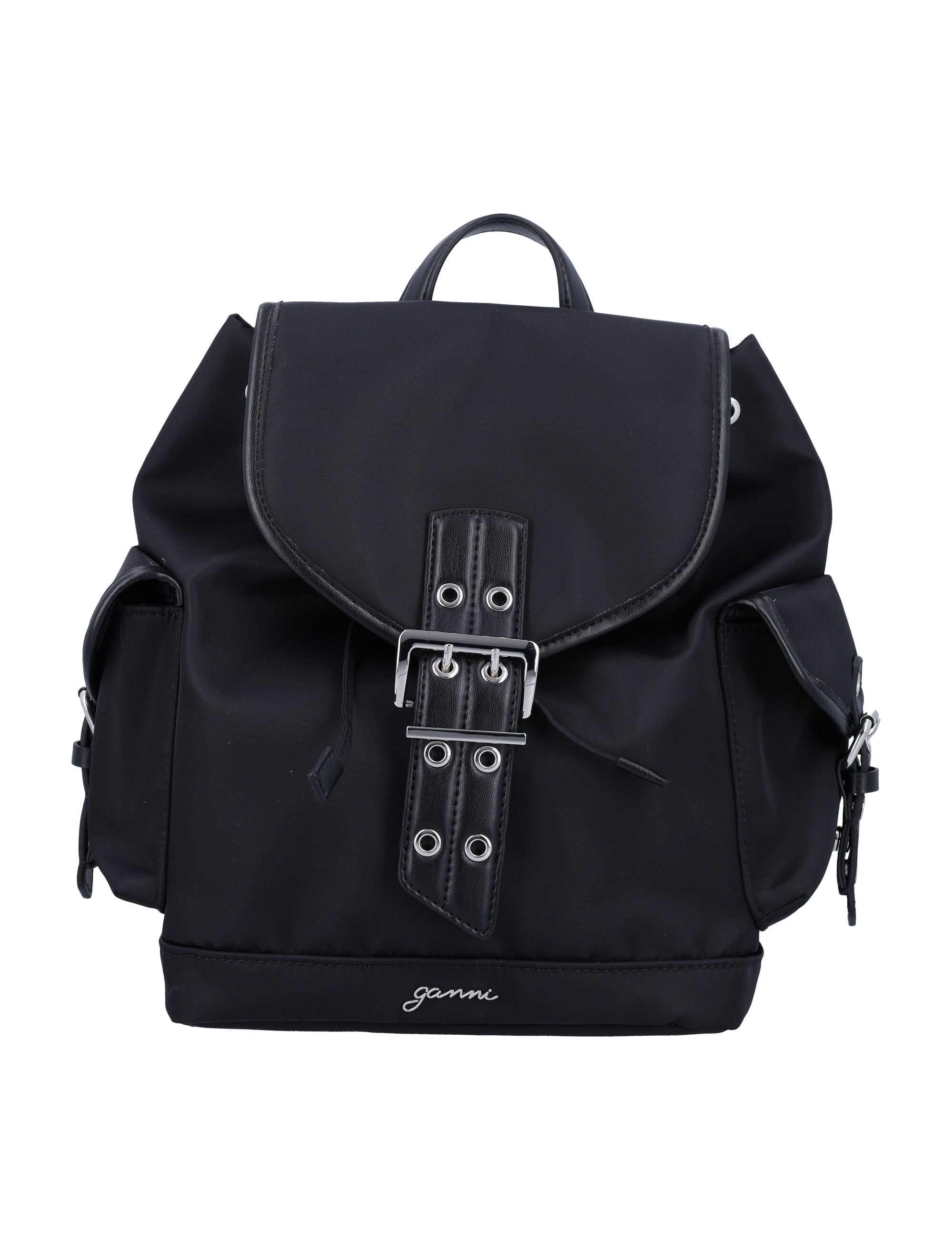 GANNI Mini Nylon Backpack with Buckle Fastening