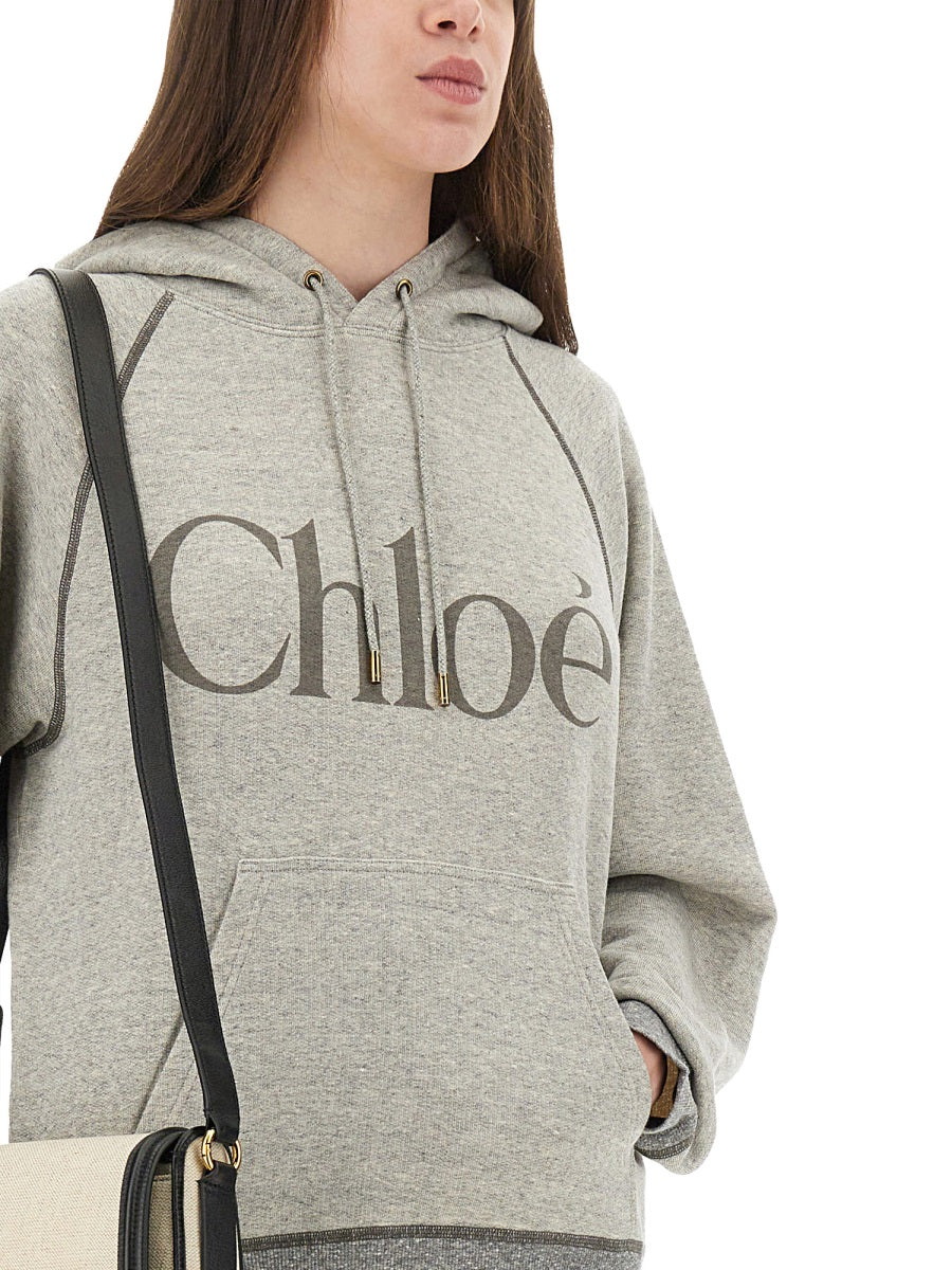 CHLOÉ Oversized Logo Hoodie - Regular Fit