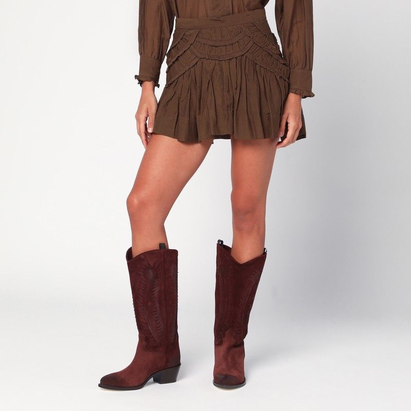 ISABEL MARANT ETOILE Mini Skirt with Ruffles and Flared Cut