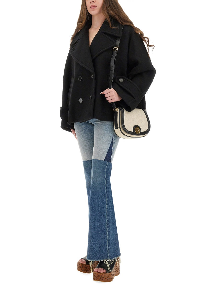 CHLOÉ Double-Breasted Jacket with Peaked Lapels - Size 38