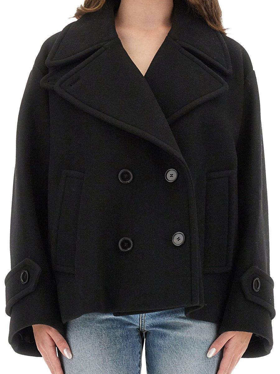 CHLOÉ Double-Breasted Jacket with Peaked Lapels - Size 38