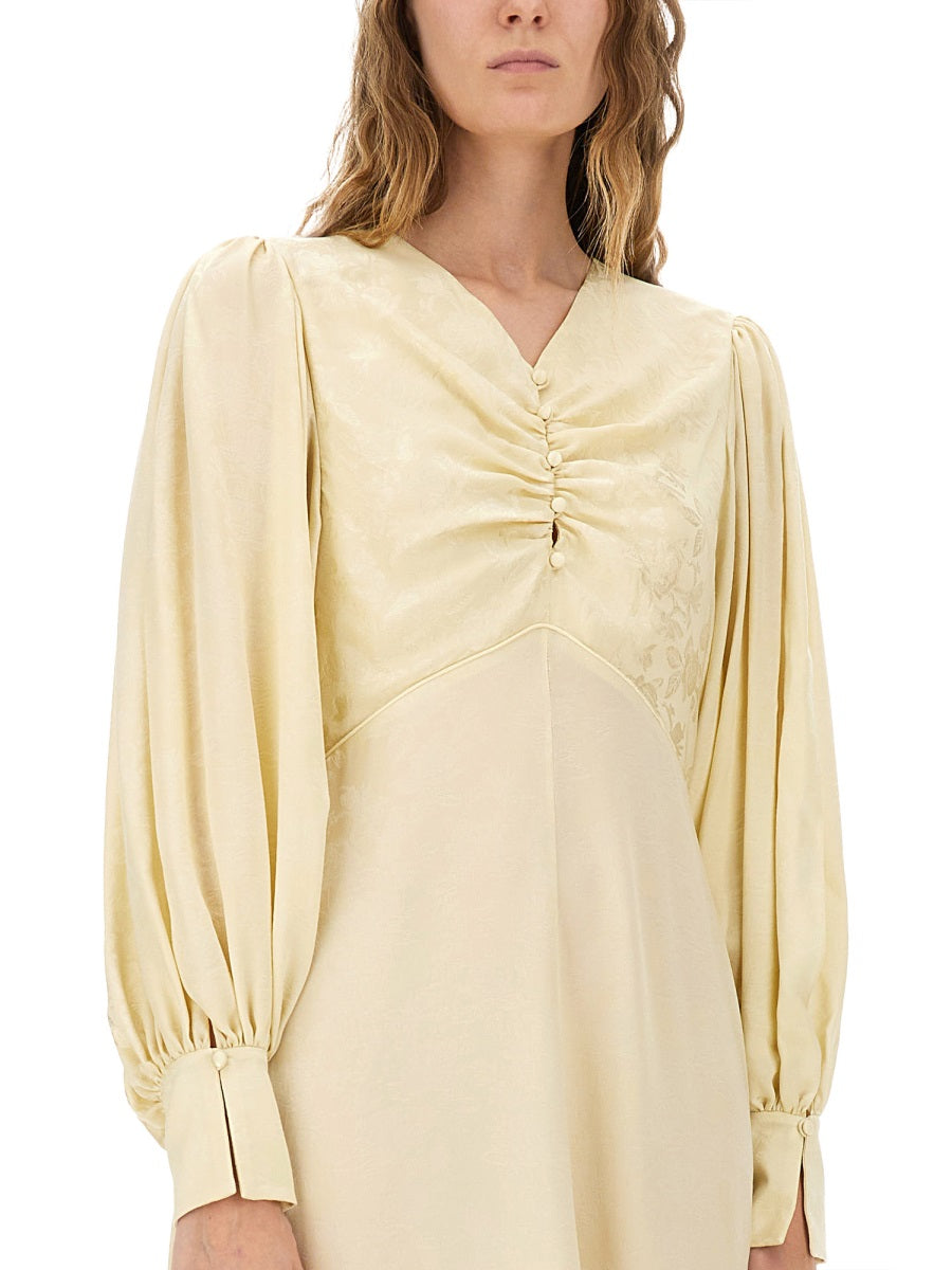 CHLOÉ Silk Ruched Dress (Size 38)