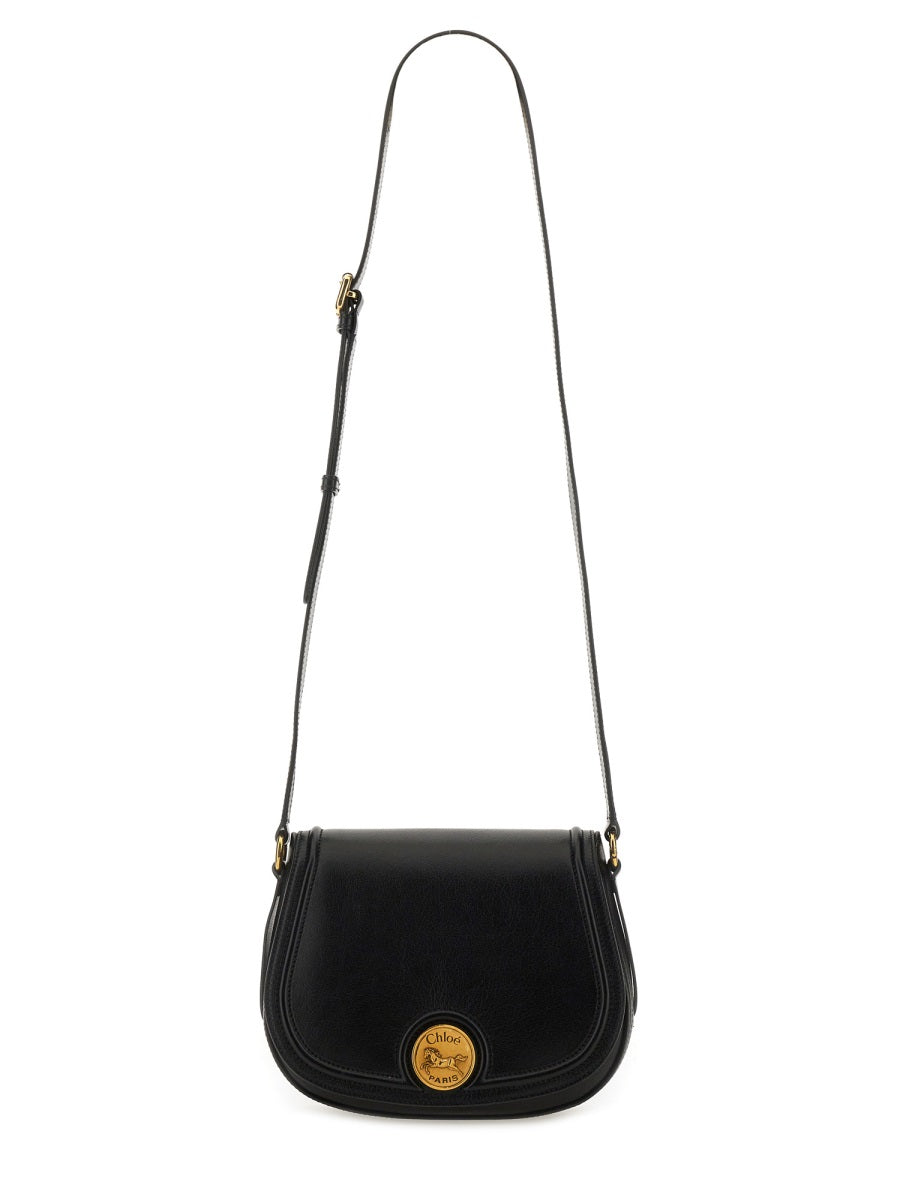 CHLOÉ Mini Saddle Handbag with Horse Medal Accent