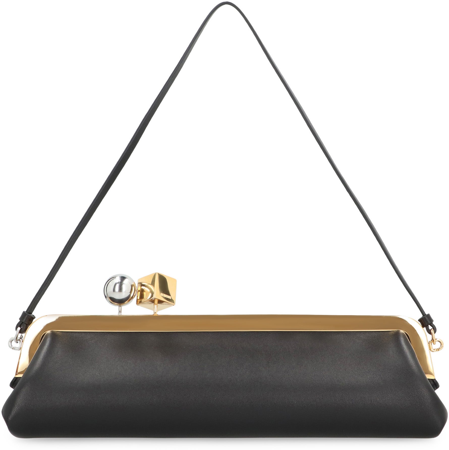 JACQUEMUS Elegant Mini Leather Clutch with Removable Handle