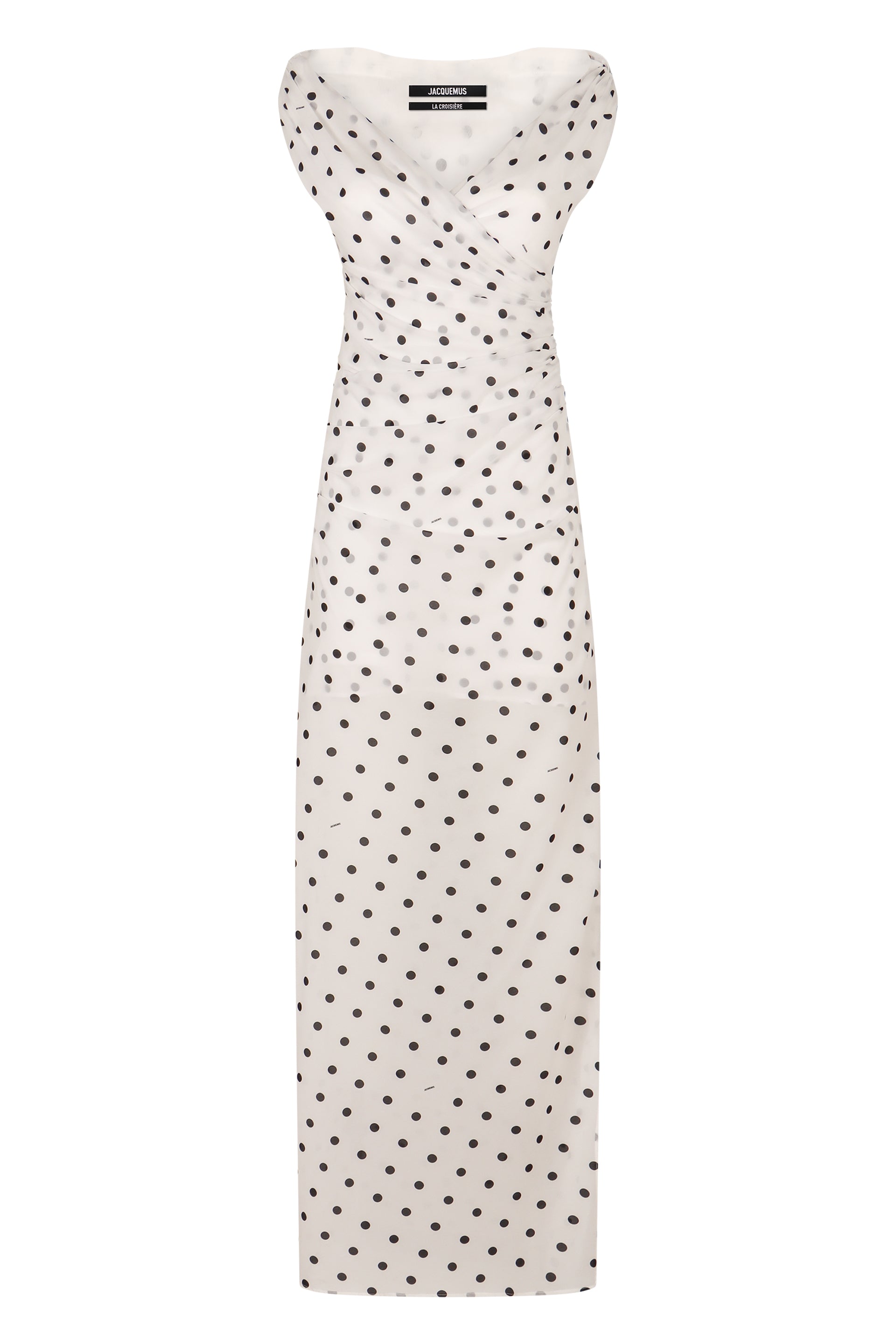 JACQUEMUS Polka Dot Print Long Dress with Side Slit