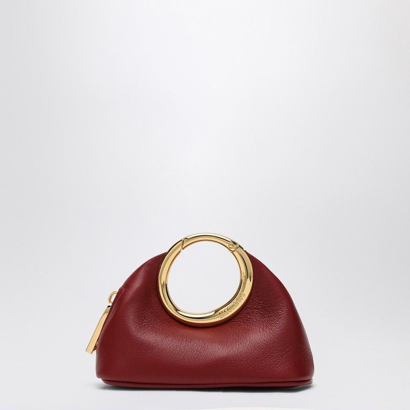 JACQUEMUS Mini Pouch Handbag with Golden Metal Ring